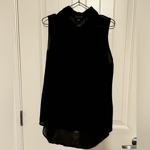 Sheer Black Sleeveless Top - Picture 1 of 4